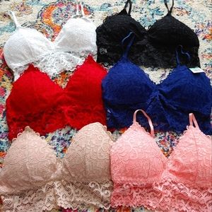 Lot of 6 new XL womens bralettes